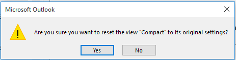 Are you sure you want to reset the View