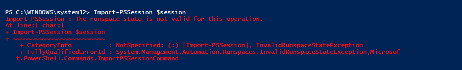 import-pssession error